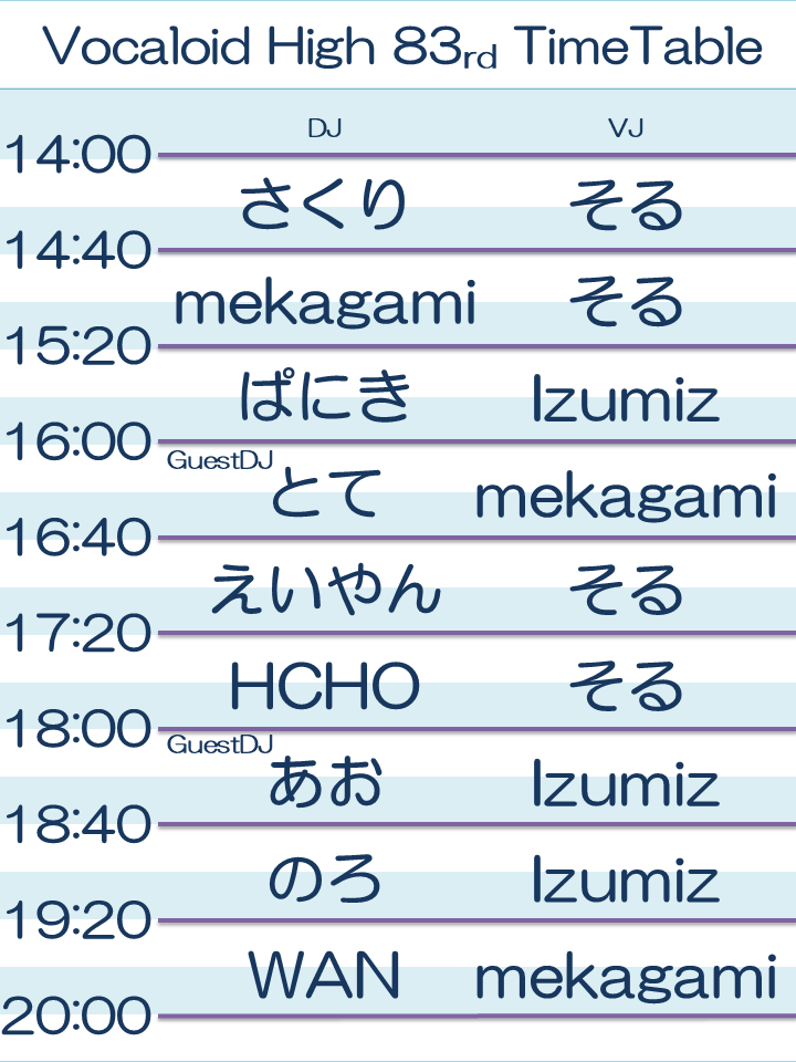 Vocaloid High 83rd — 月あかり夢てらす, 5.24（日）