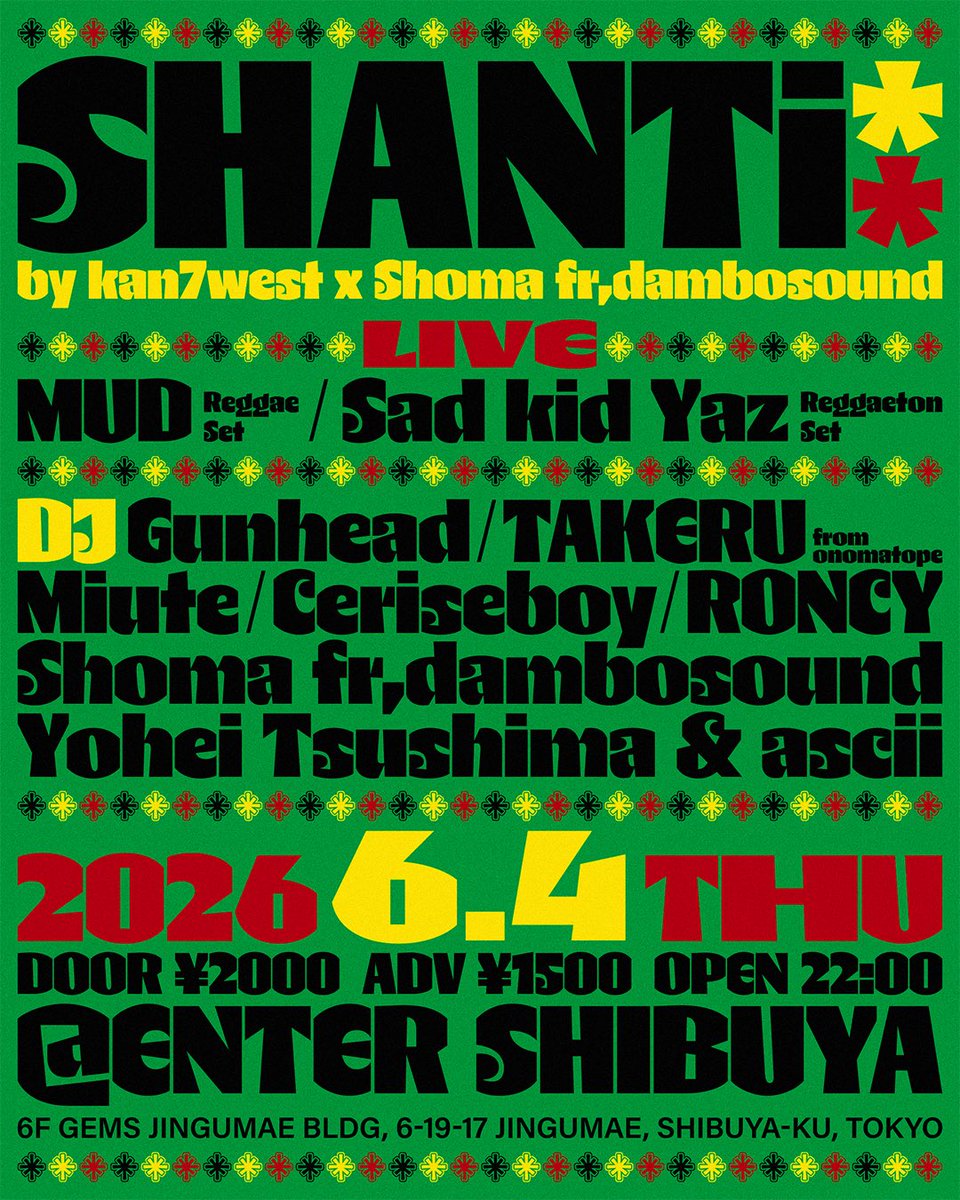 SHANTi — ENTER, 6.04（木）