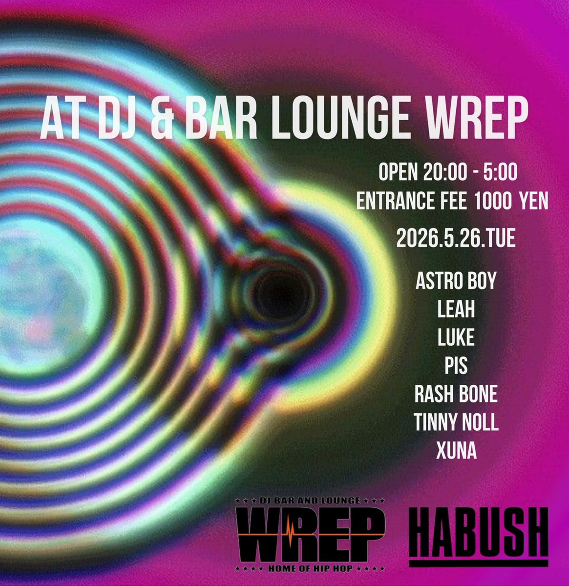 BERESHEET — DJ Bar & Lounge WREP, 5.26（火）