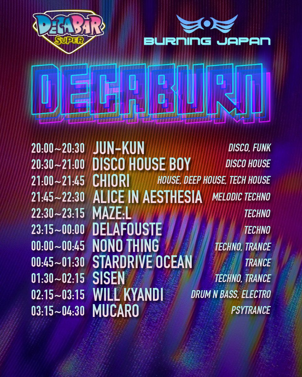 DECABURN — Decabar超, 6.05（金）