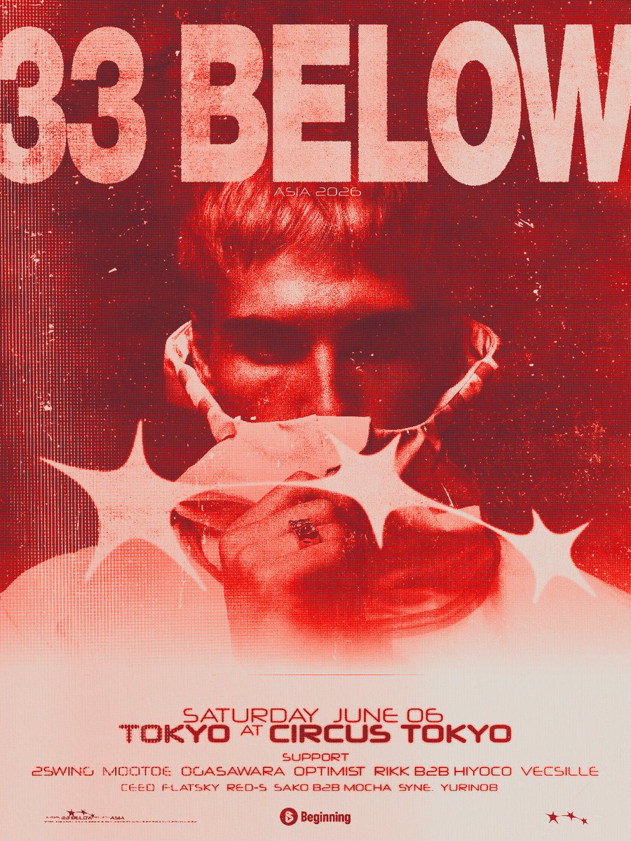 33 Below Japan Shows 2026 — Circus Tokyo, 6.06（土）