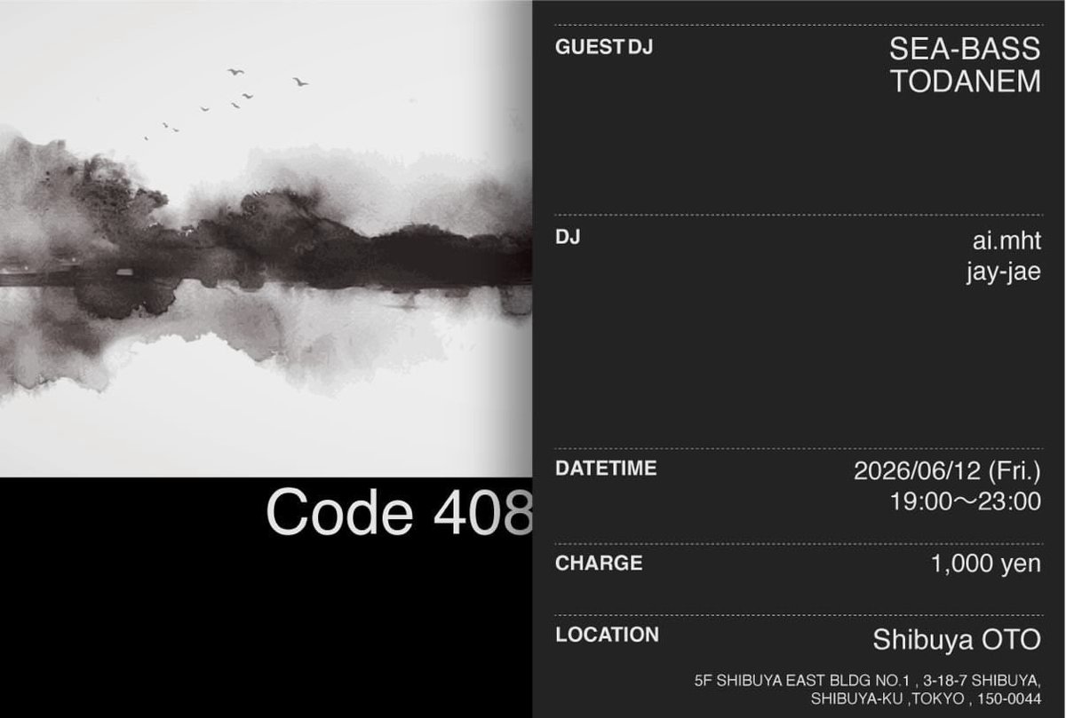 code 408 — OTO, 6.12（金）