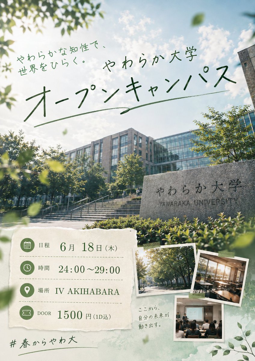 やわらか大学 オープンキャンパス flyer