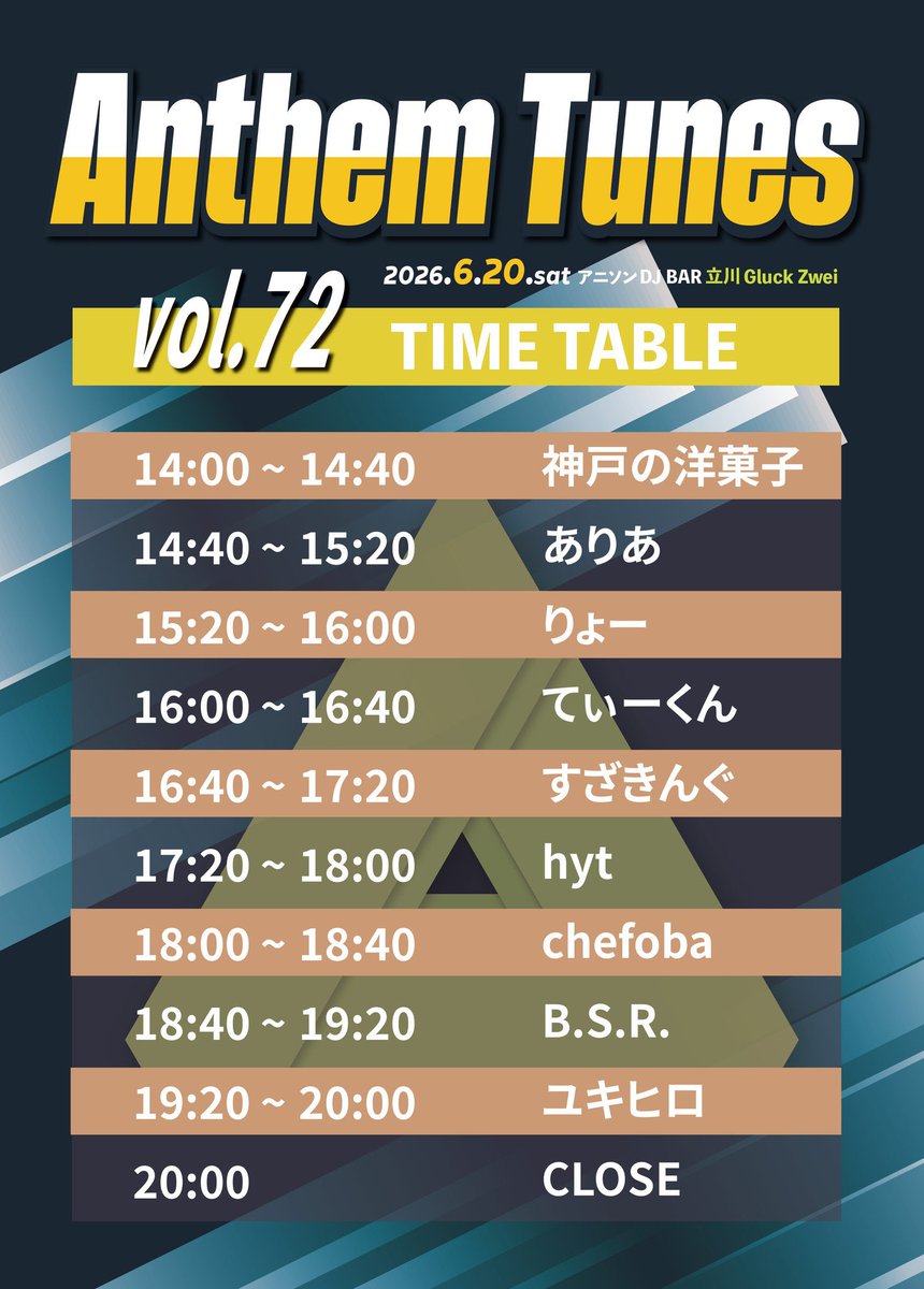 アンセムチューンズ — Gluck Zwei, 6.20（土）