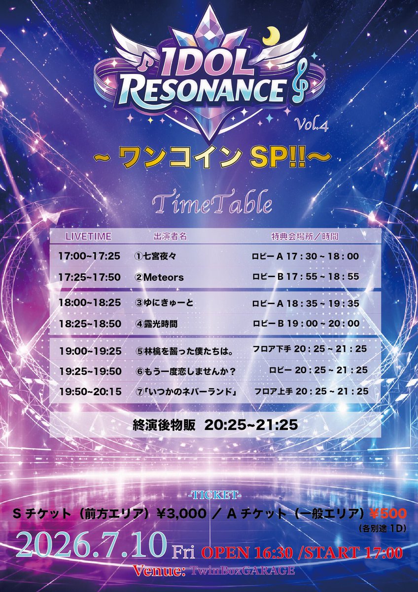 IDOL RESONANCE Vol.4 ~ワンコインSP!!~ flyer