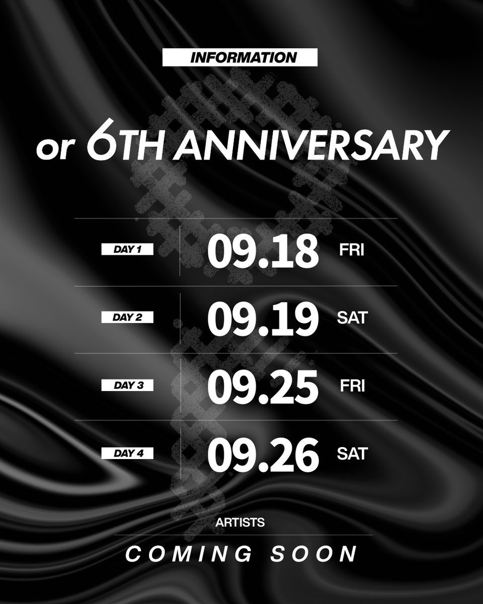 OR 6TH ANNIVERSARY — or MIYASHITA PARK, SEP 18 (FRI)