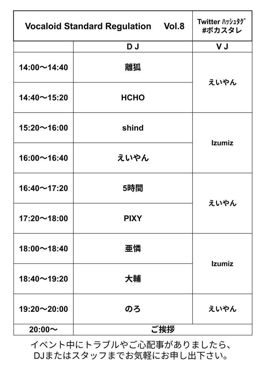 Vocaloid Standard Regulation VOL.8 — R Lounge, 7.18（土）