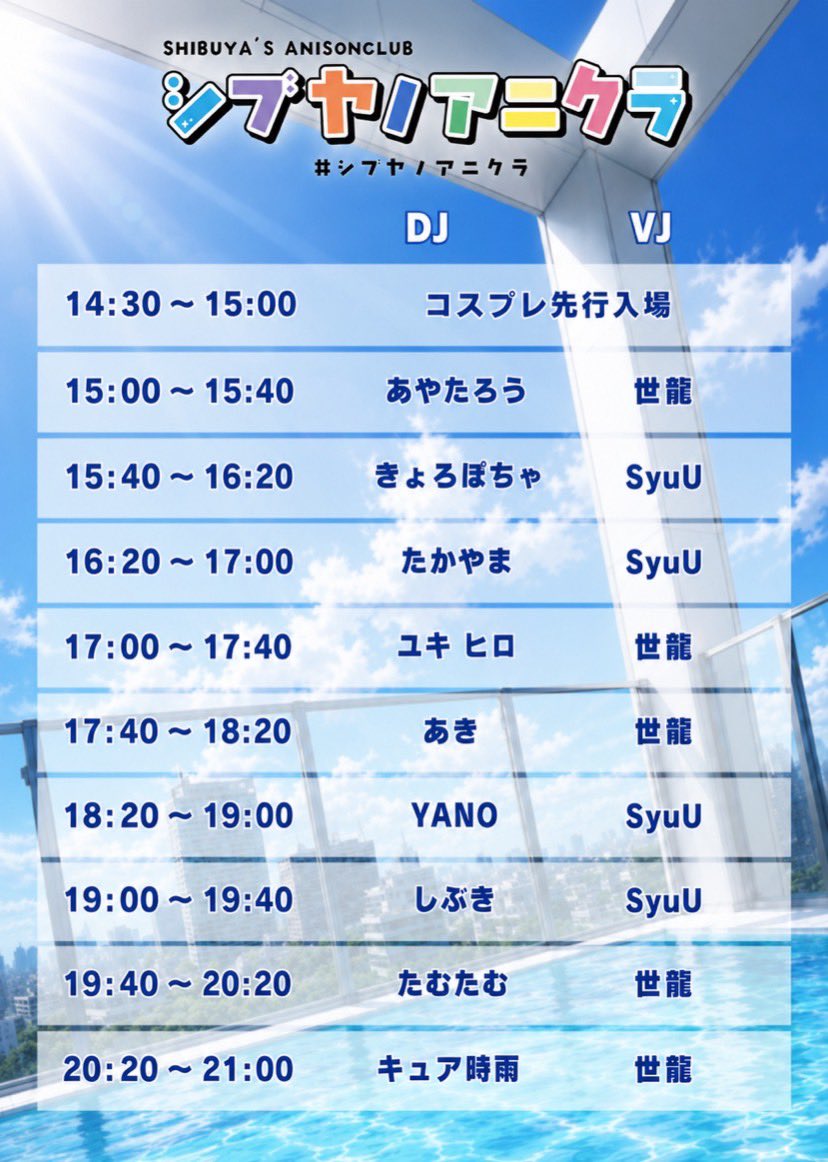 まつりすDJフェス / シブヤノアニクラ Vol.3 — R Lounge, 7.20（月）