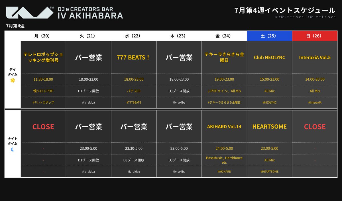 BAR営業 — IV AKIHABARA, 7.21（火）