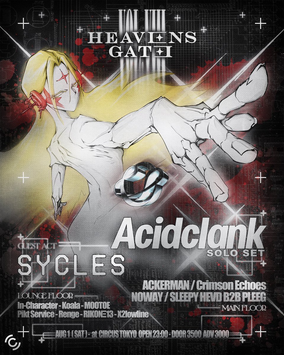 HEAVEN'S GATE Vol.8 — Circus Tokyo, 8.01（土）