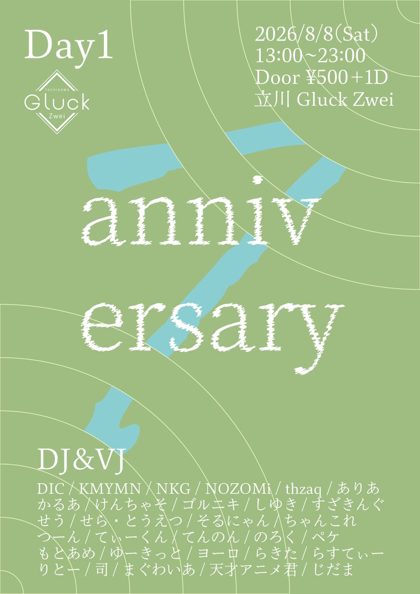 Gluck Zwei 7th Anniversary Day1 — Gluck Zwei, 8.08（土）