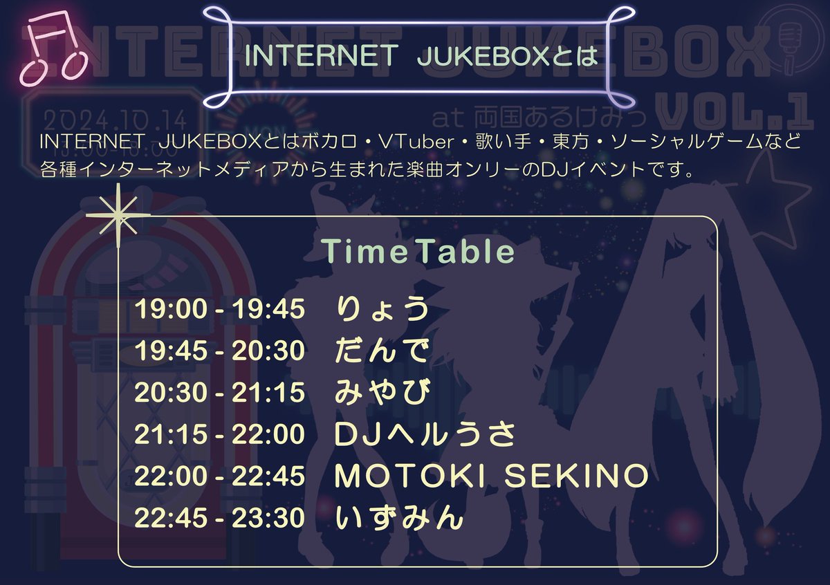 INTERNET JUKEBOX vol.7 — 両国あるけみっ, 8.07（金）