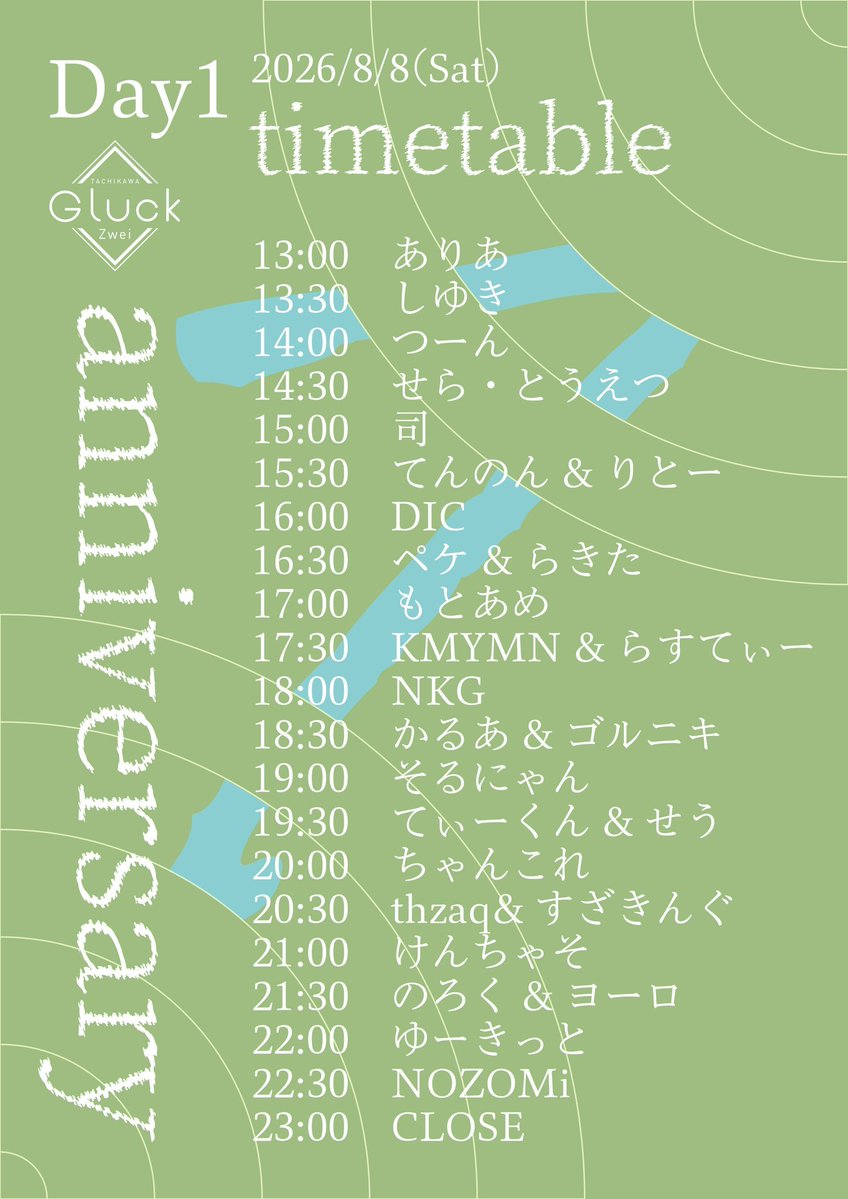 Gluck Zwei 7th Anniversary Day1 — Gluck Zwei, 8.08（土）