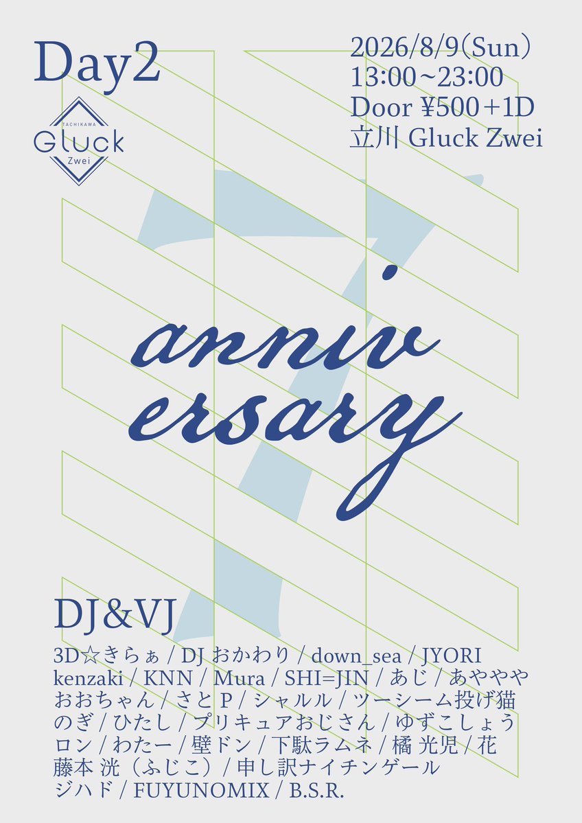 Gluck Zwei 7th Anniversary Day1 — Gluck Zwei, 8.08（土）