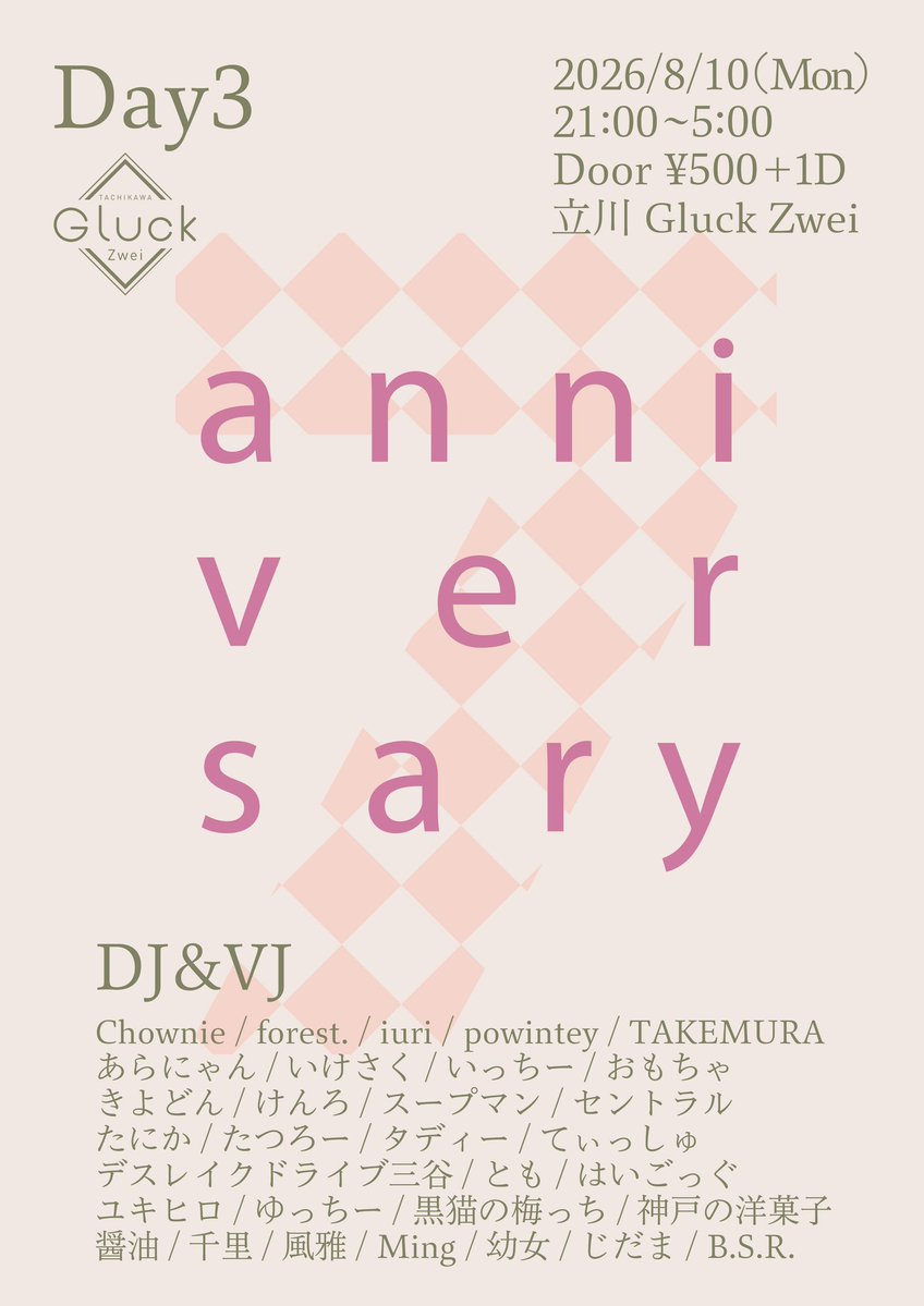 Gluck Zwei 7th Anniversary Day1 — Gluck Zwei, 8.08（土）