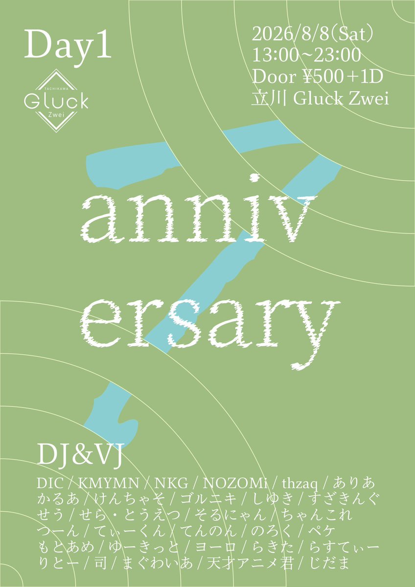 Gluck Zwei 7th Anniversary Day1 — Gluck Zwei, 8.08（土）
