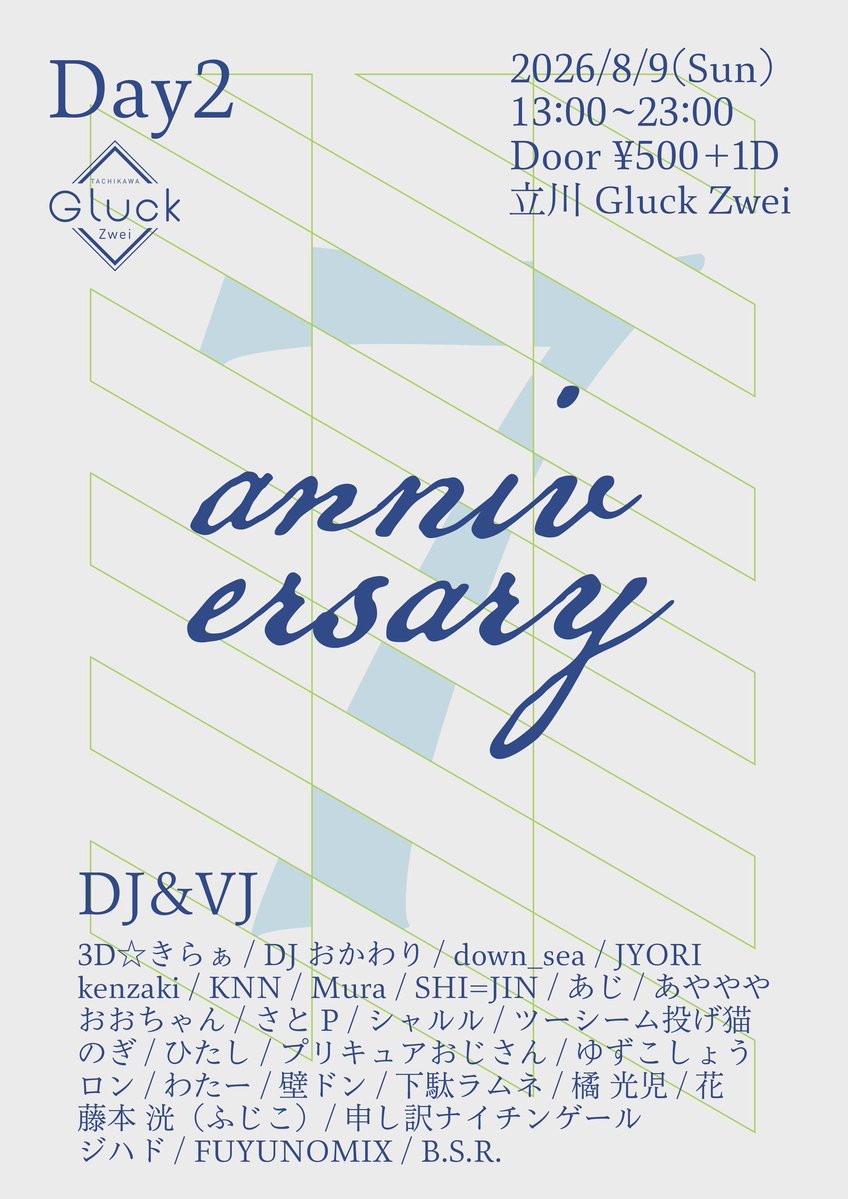 Gluck Zwei 7th Anniversary Day1 — Gluck Zwei, 8.08（土）