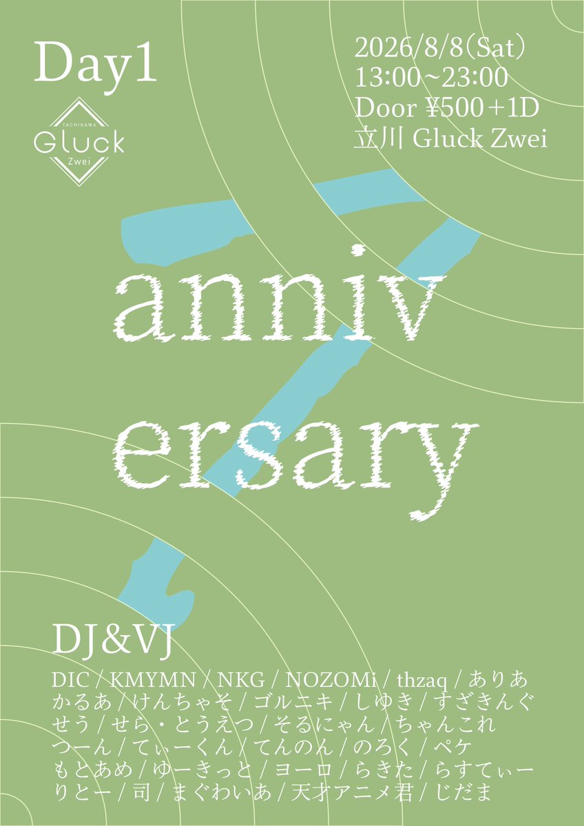 Gluck Zwei 7th Anniversary Day1 — Gluck Zwei, 8.08（土）