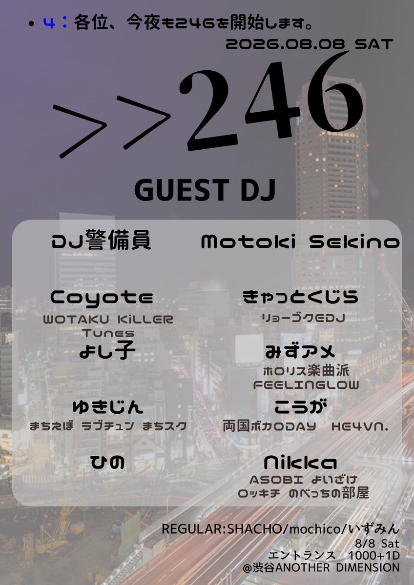 246 — Another Dimension, 8.08（土）