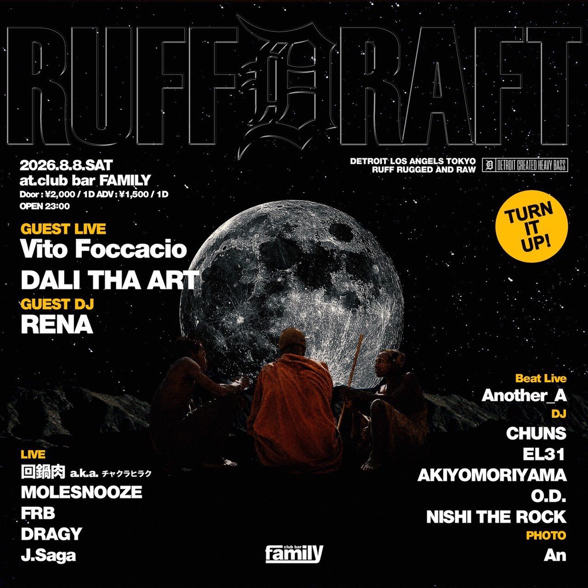 RUFF DRAFT — club bar FAMILY, 8.08（土）