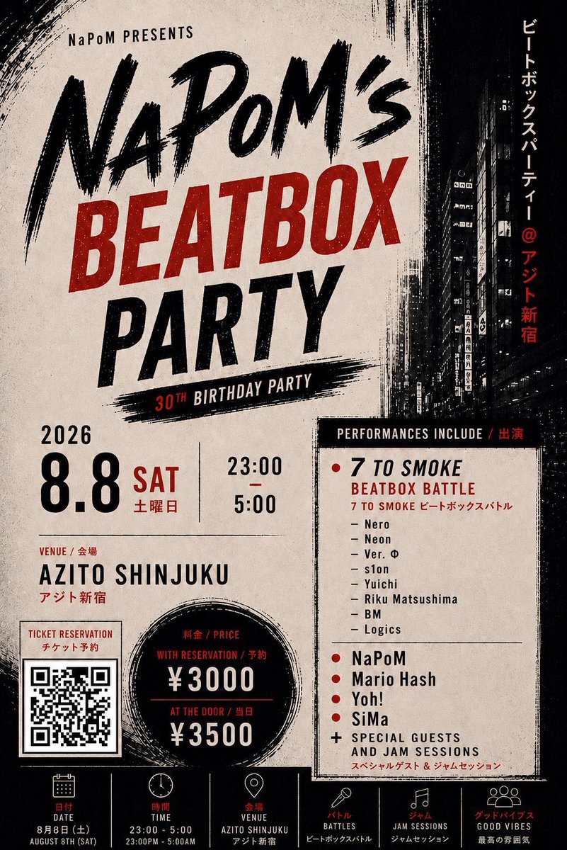 NaPoM's BEATBOX PARTY — 新宿azito, 8.09（日）