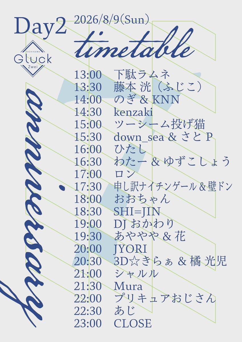 Gluck Zwei 7th Anniversary Day2 flyer