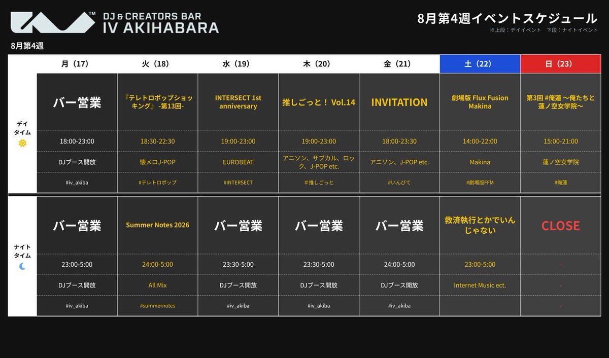  — IV AKIHABARA, 8.18（火）
