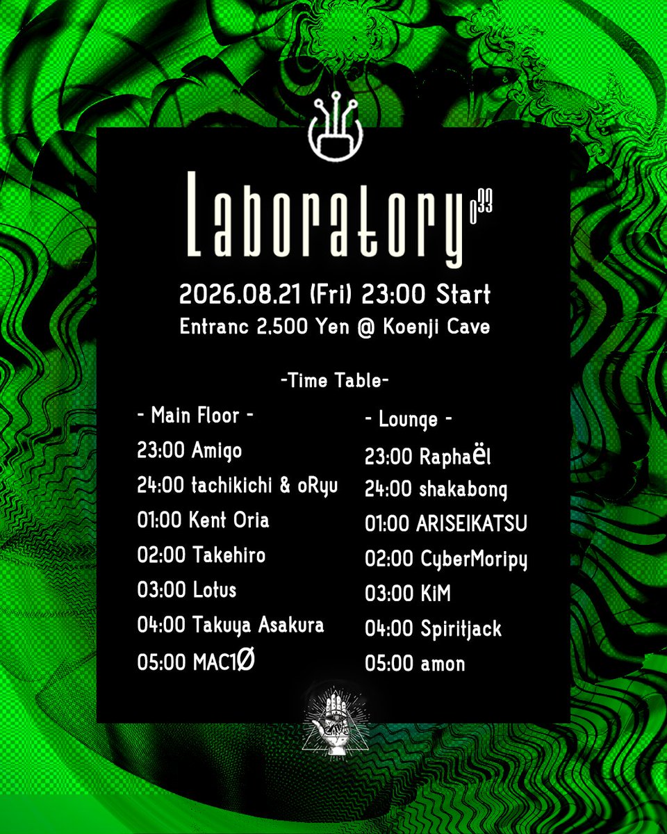 Laboratory Vol.33 — Koenji Cave, 8.21（金）