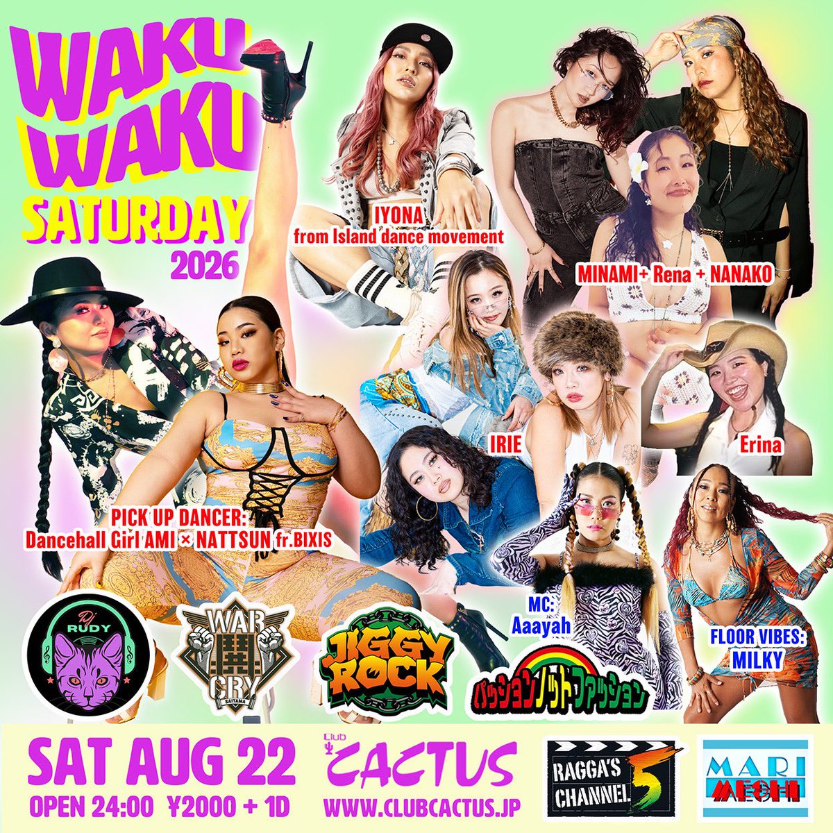 WAKU WAKU SATURDAY 2026 — Club CACTUS, 8.22（土）