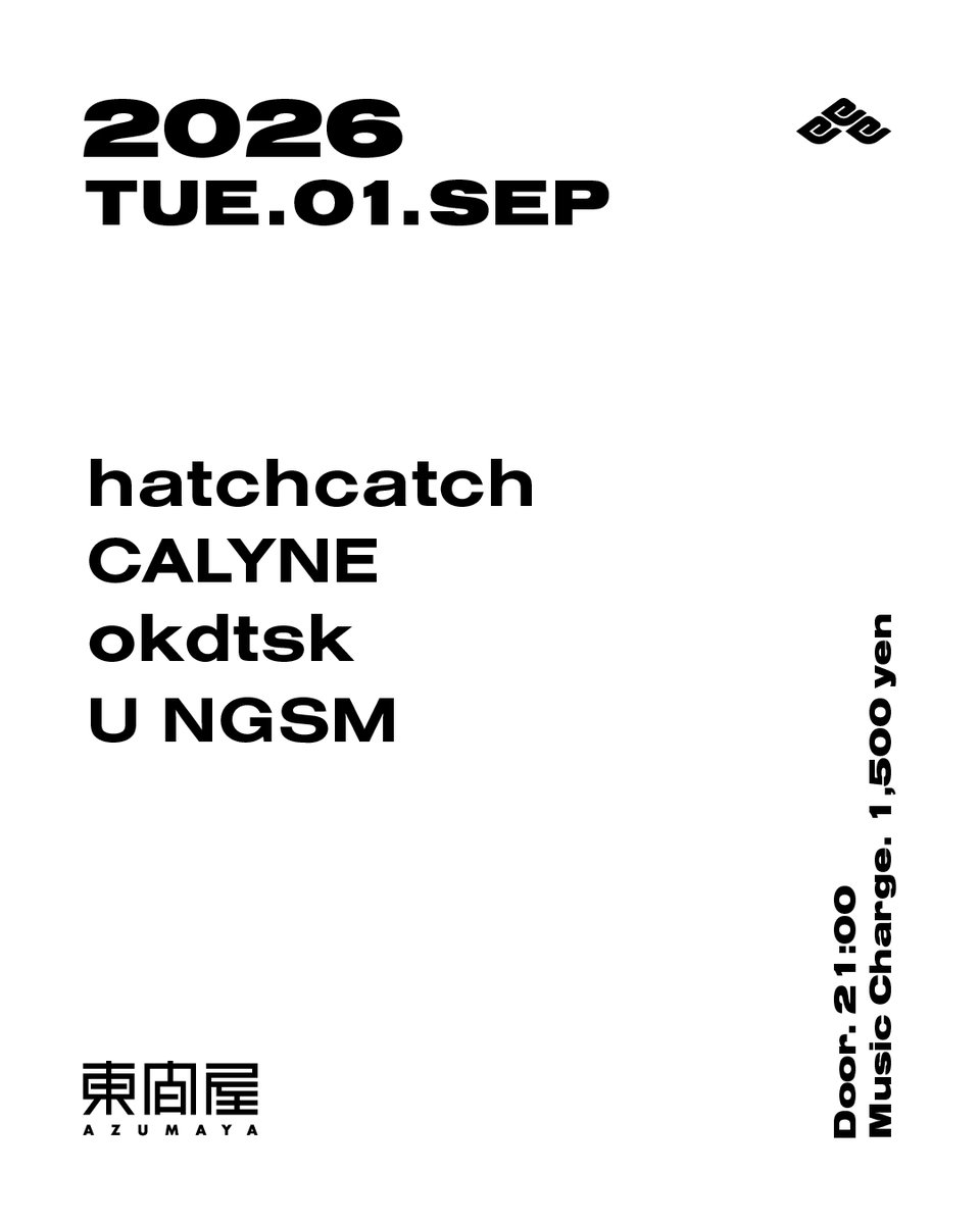  — DJ Bar 東間屋, 9.01（火）