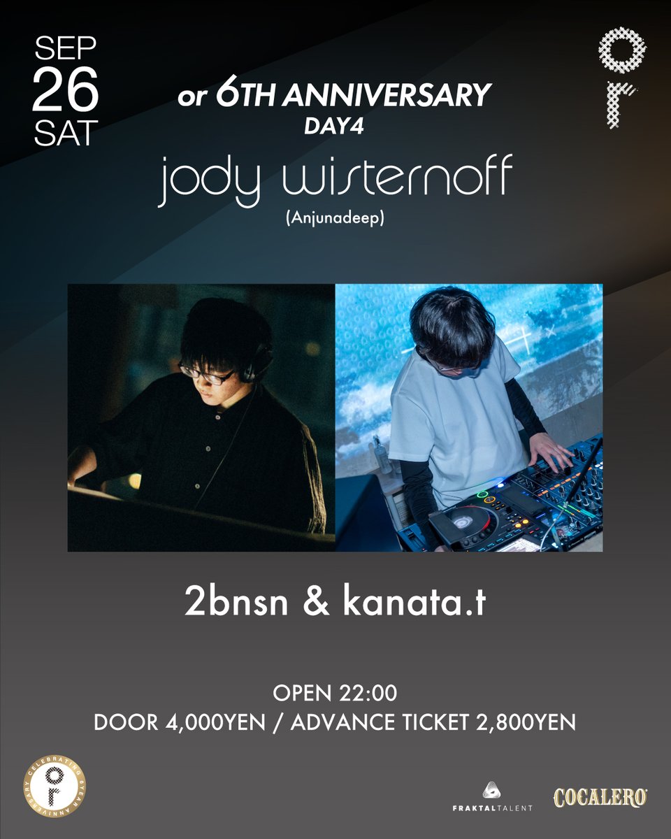 OR 6TH ANNIVERSARY DAY4 — or MIYASHITA PARK, 9.26（土）