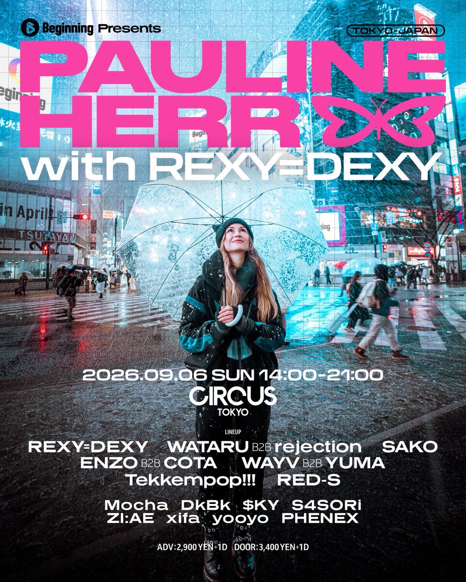 Beginning presents Pauline Herr with REXY=DEXY flyer