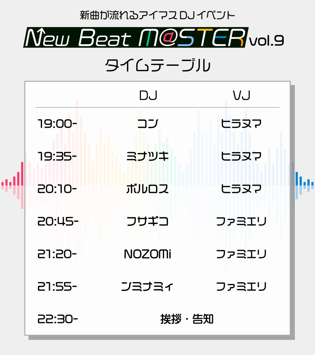New Beat M@STER vol.9 — R Lounge, 9.01（火）
