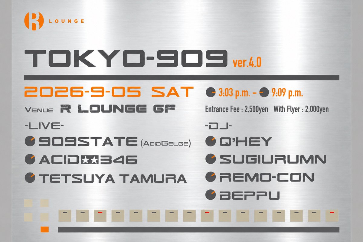  — R Lounge, 9.05（土）
