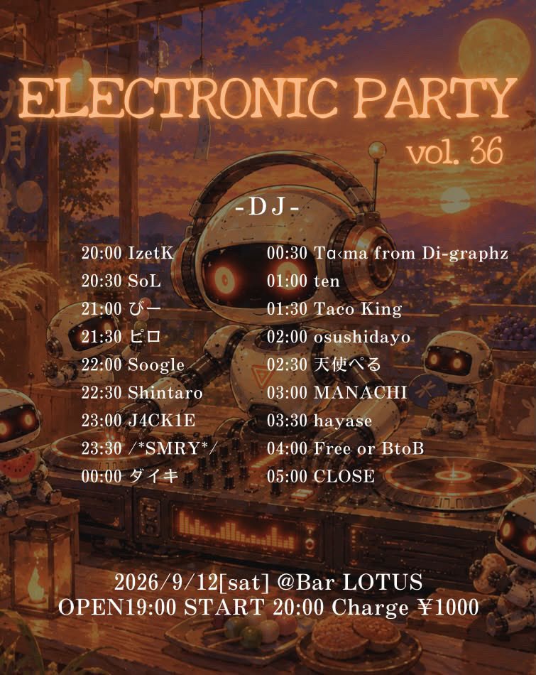 ELECTRONIC PARTY vol.36 flyer