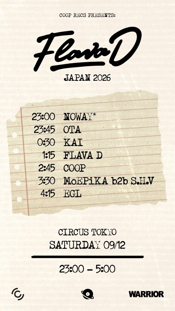 Flava D — Circus Tokyo, 9.12（土）