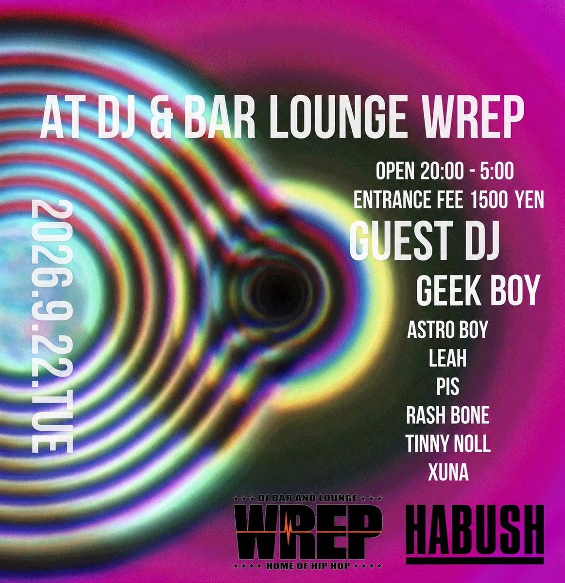 BERESHEET — DJ Bar & Lounge WREP, 9.22（火）