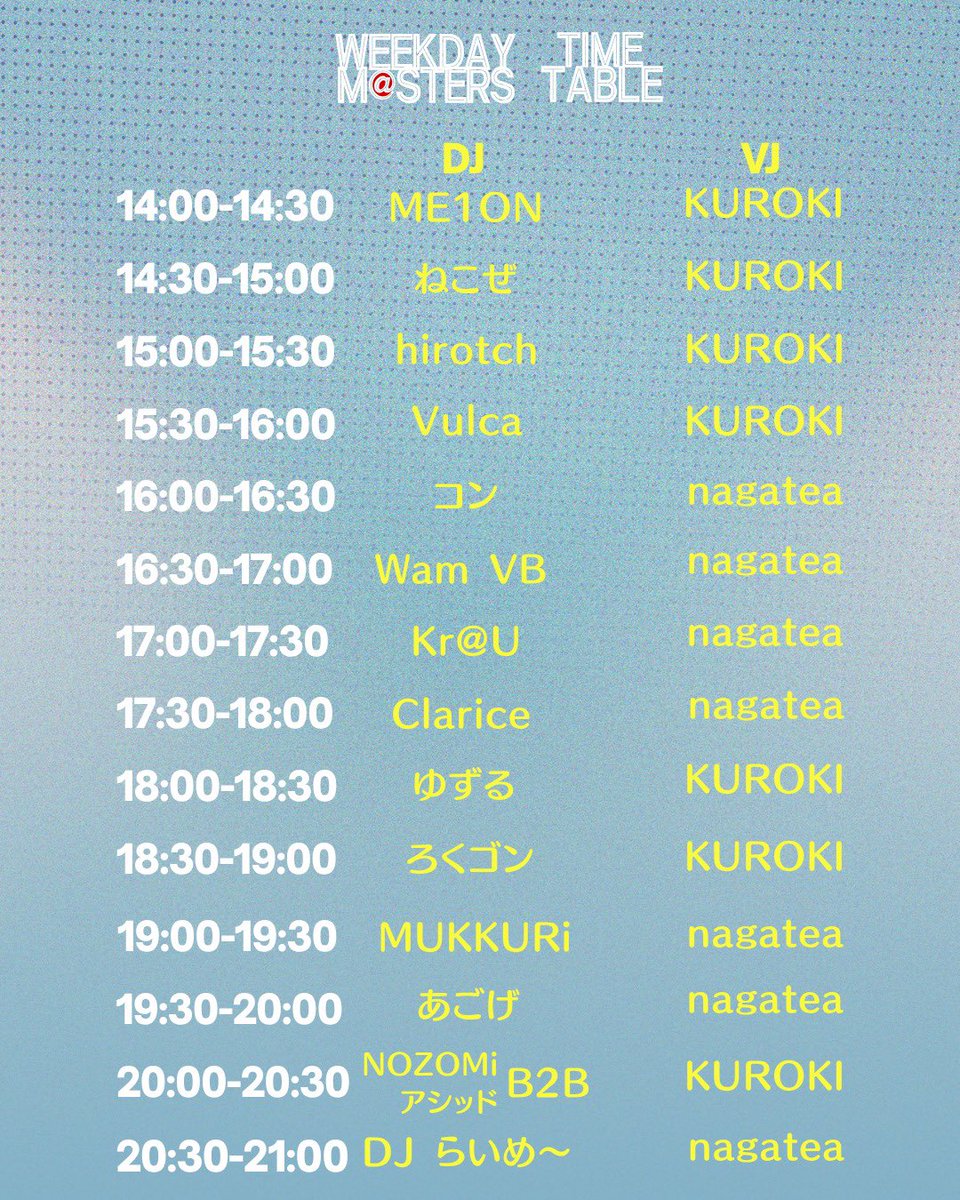 WEEKDAY M@STERS Vol.4 flyer