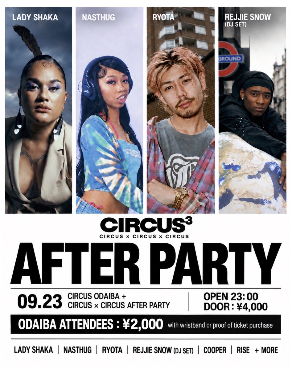 CIRCUS × CIRCUS ODAIBA — Circus Tokyo, 9.23（水）