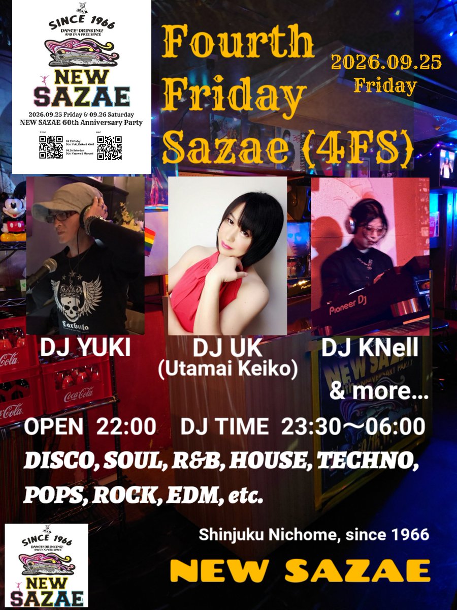 ニューサザエ60周年記念パーティー — NEW SAZAE, 9.25（金）
